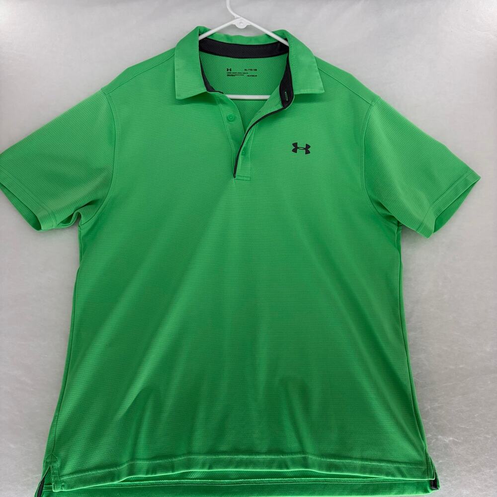 Under Armour Men's XL Green HeatGear Polo ⛳🏌️